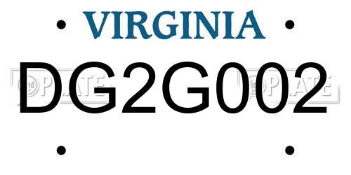DG2G002 Virginia License Plate