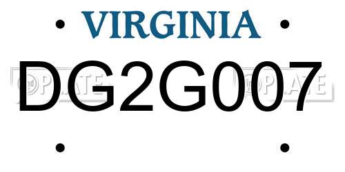 DG2G007 Virginia License Plate