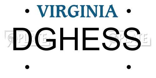 DGHESS Virginia License Plate