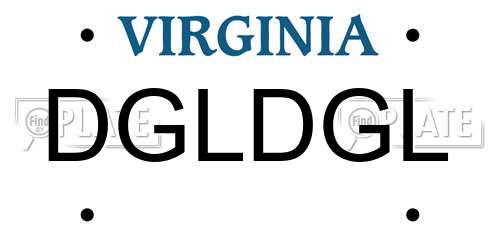 DGLDGL Virginia License Plate