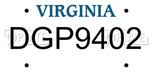 DGP9402 Virginia License Plate