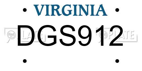 DGS912 Virginia License Plate