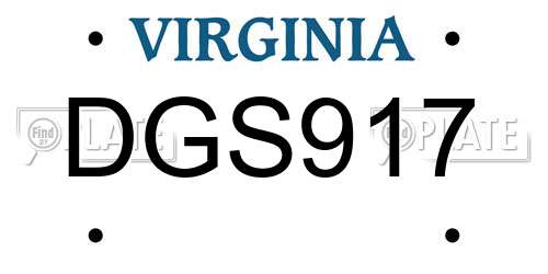 DGS917 Virginia License Plate