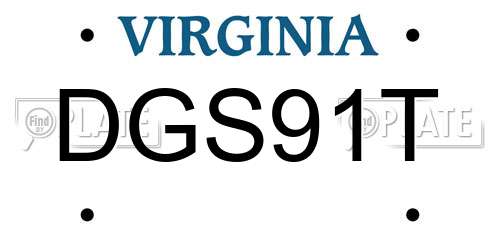DGS91T Virginia License Plate