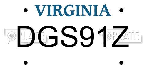 DGS91Z Virginia License Plate