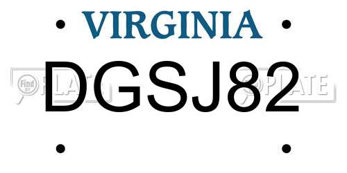 DGSJ82 Virginia License Plate
