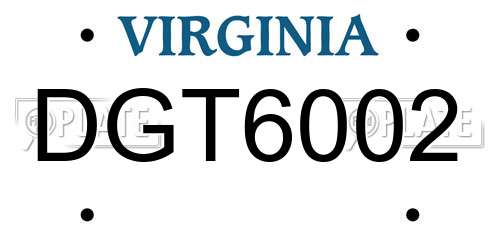DGT6002 Virginia License Plate