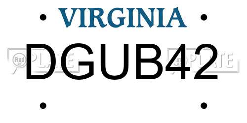 DGUB42 Virginia License Plate