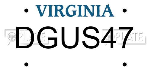DGUS47 Virginia License Plate