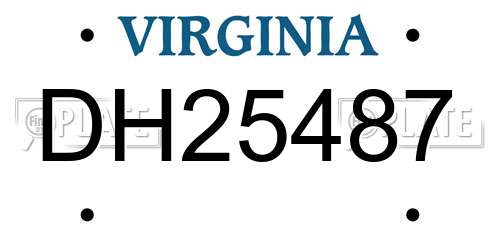 DH25487 Virginia License Plate