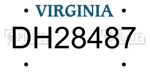 DH28487 Virginia License Plate