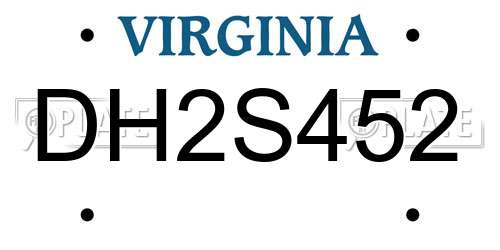 DH2S452 Virginia License Plate