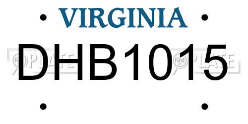 DHB1015 Virginia License Plate