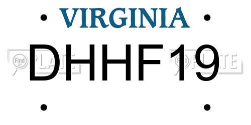 DHHF19 Virginia License Plate