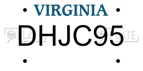 DHJC95 Virginia License Plate