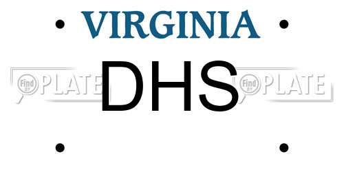 DHS Virginia License Plate