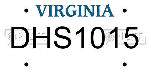 DHS1015 Virginia License Plate