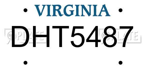 DHT5487 Virginia License Plate