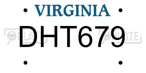 DHT679 Virginia License Plate