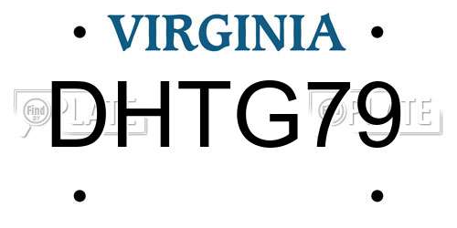 DHTG79 Virginia License Plate