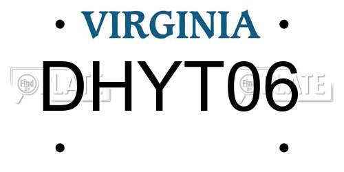 DHYT06 Virginia License Plate