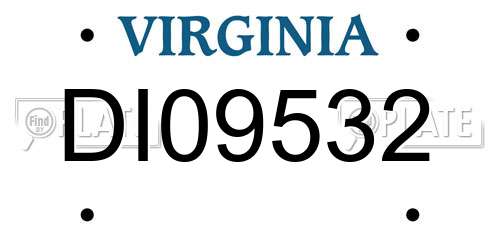 DI09532 Virginia License Plate