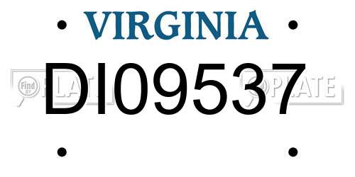 DI09537 Virginia License Plate