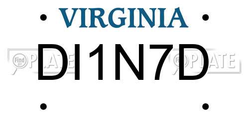 DI1N7D Virginia License Plate