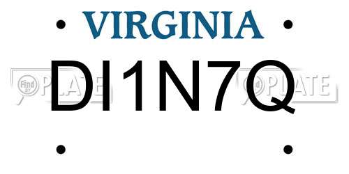 DI1N7Q Virginia License Plate