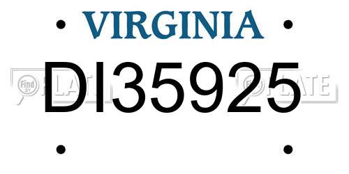 DI35925 Virginia License Plate