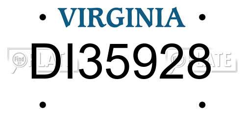 DI35928 Virginia License Plate
