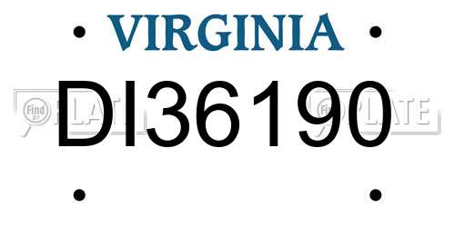 DI36190 Virginia License Plate