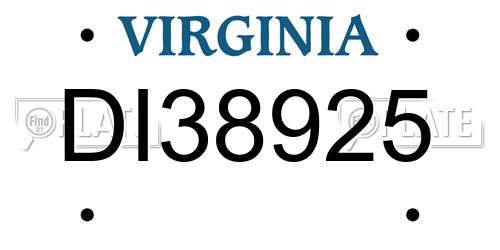 DI38925 Virginia License Plate