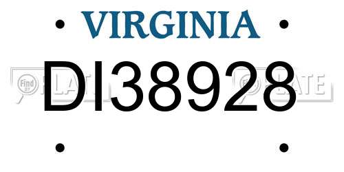 DI38928 Virginia License Plate