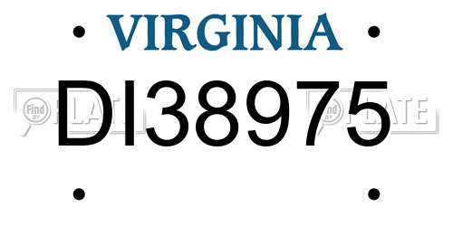 DI38975 Virginia License Plate