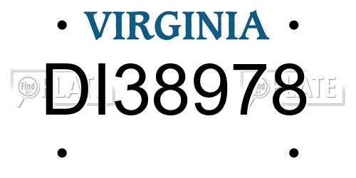DI38978 Virginia License Plate