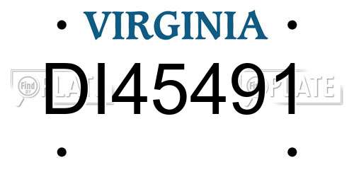 DI45491 Virginia License Plate