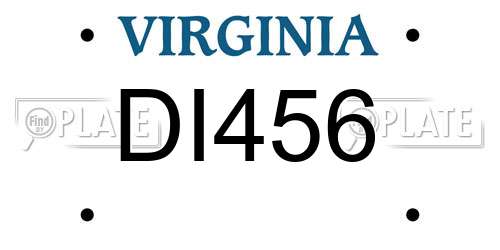 DI456 Virginia License Plate