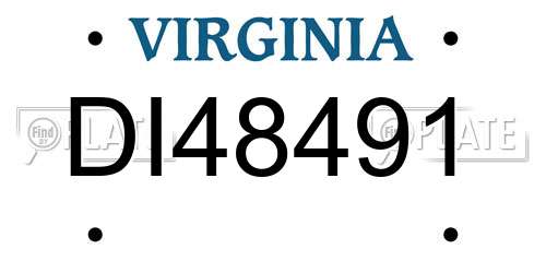 DI48491 Virginia License Plate
