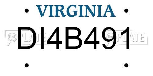 DI4B491 Virginia License Plate
