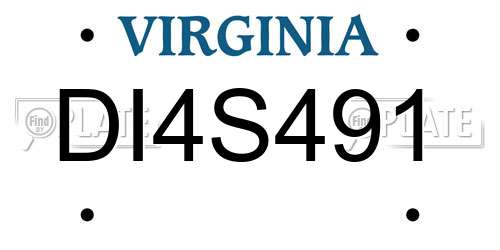 DI4S491 Virginia License Plate