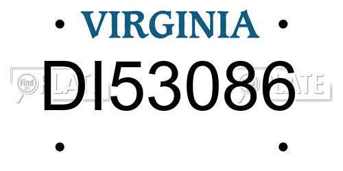 DI53086 Virginia License Plate