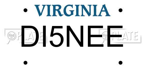 DI5NEE Virginia License Plate
