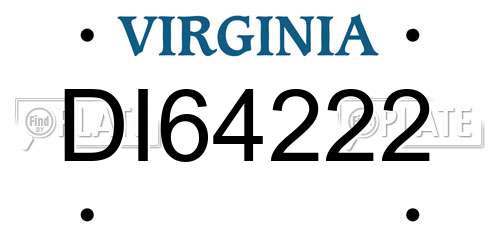 DI64222 Virginia License Plate