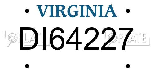 DI64227 Virginia License Plate