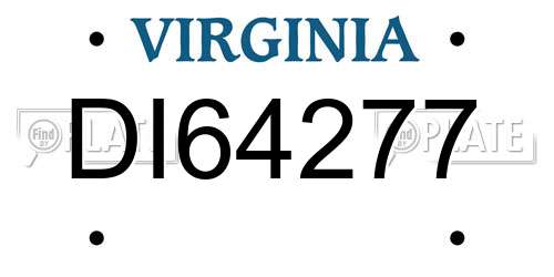 DI64277 Virginia License Plate