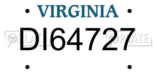 DI64727 Virginia License Plate