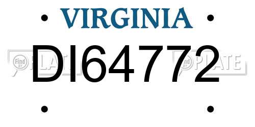 DI64772 Virginia License Plate