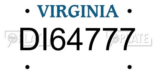 DI64777 Virginia License Plate