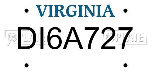 DI6A727 Virginia License Plate